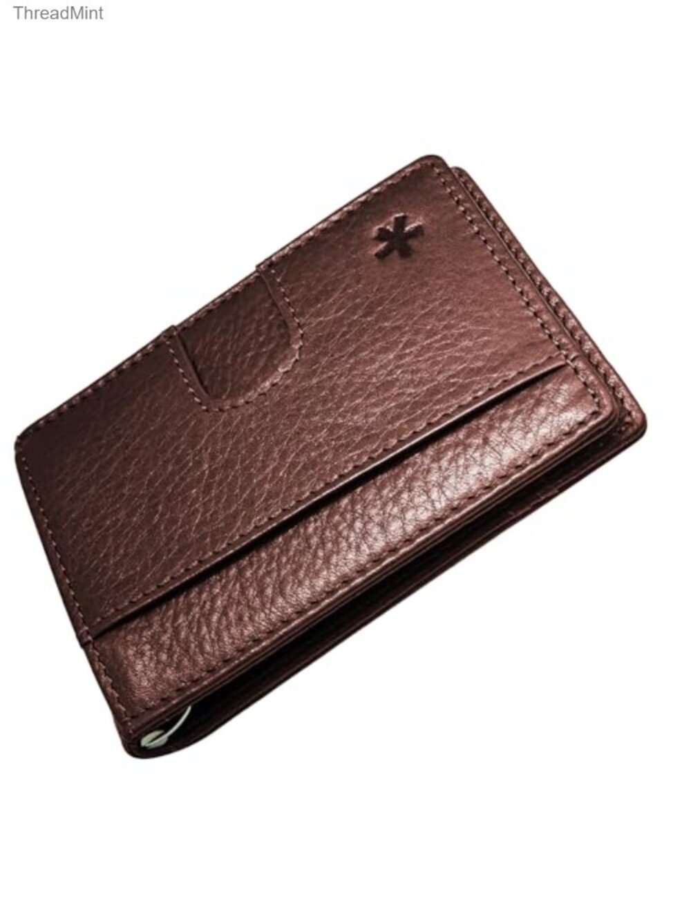 Full Grain Leather Wallet RFID Blocking Money Clip Bifold 12 Card Pull Tab